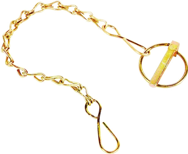 SpeeCo S07090200 Lynch Pin with Chain, 7/16 in Dia Pin, 2 in OAL, Steel, Yellow Zinc Dichromate [SKU: ORG6183776]