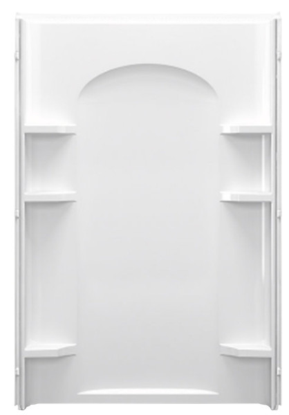 Sterling Ensemble 72222100-0 Shower Back Wall, 72-1/2 in L, 48 in W, Vikrell, High-Gloss, Alcove Installation, White [SKU: ORG1504760]