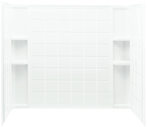 Sterling Ensemble 71124100-0 Bath/Shower Wall Set, 33-1/4 in L, 60 in W, 54 in H, Vikrell, Alcove Installation, White [SKU: ORG0389759]