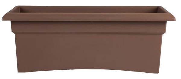 Bloem 57326-CH Deck Box Planter, 26-1/2 in W, Rectangular, Veranda Design, Plastic, Chocolate [SKU: ORG4693719]