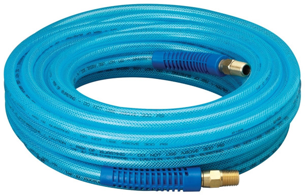 Tru-Flate 12-50E Air Hose, 1/4 in OD, 50 ft L, MNPT, 300 psi Pressure, Polyurethane, Blue [SKU: ORG1884576]