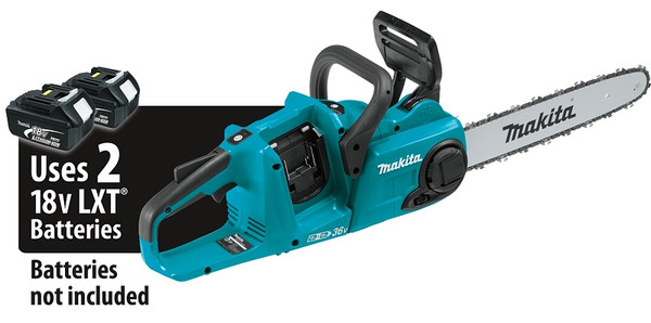 Makita XCU03Z Chainsaw, 5 Ah, 36 V Battery, Lithium-Ion Battery, 14 in L Bar/Chain, 3/8 in Bar/Chain Pitch, Teal [SKU: ORG7416324]