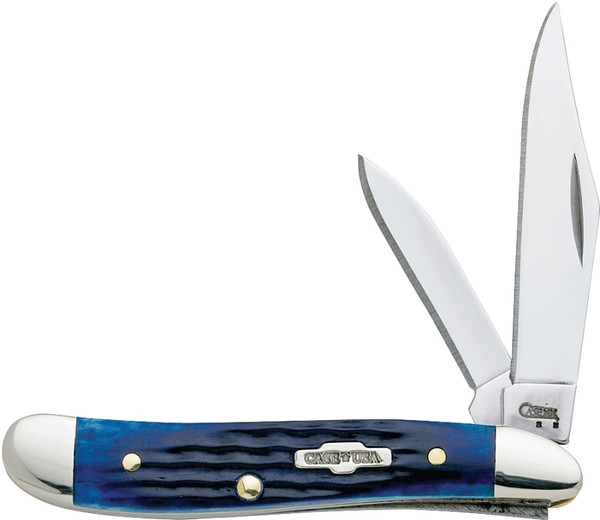 CASE 02802 Folding Pocket Knife, 2.1 in Clip, 1.53 in Pen L Blade, Stainless Steel Blade, 2-Blade, Blue Handle [SKU: ORG6954200]