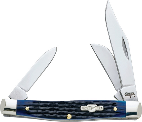 CASE 02806 Folding Pocket Knife, 2.42 in Clip, 1.58 in Sheep Foot, 1.57 in Pen L Blade, 3-Blade, Blue Handle [SKU: ORG9560517]