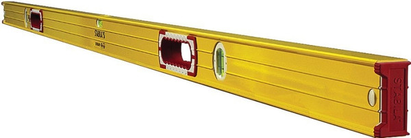 Stabila 37459 Spirit Level, 59 in L, 3-Vial, Non-Magnetic, Aluminum, Yellow [SKU: ORG2187953]
