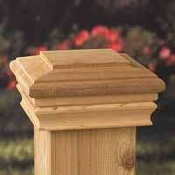 Maine Ornamental 72213 Post Cap, 4 in L, 4 in W, Cedar [SKU: ORG2151629]