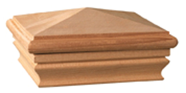 Maine Ornamental 72836 Post Cap, 6 in L, 6 in W, Cedar Wood [SKU: ORG3388402]