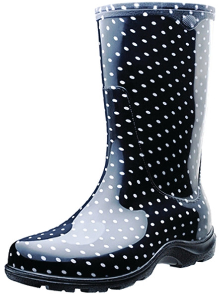 Sloggers 5013BP-06 Rain and Garden Boots, 6 in, Polka Dot, Black/White [SKU: ORG4273207]
