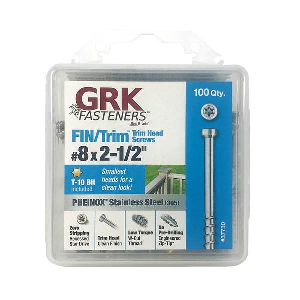 GRK Fasteners PHEINOX Series 37730 Screw, #8 Thread, 2-1/2 in L, Coarse Thread, Round Head, Star Drive, Stainless Steel [SKU: ORG0623678]