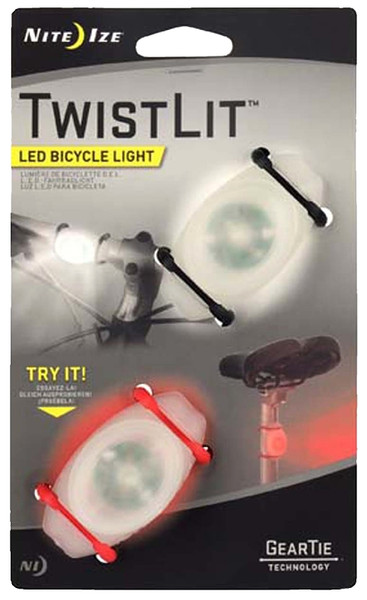 Nite Ize TwistIit Series TLT-2PK-A1P1 LED Bike Light, Red/White [SKU: ORG5576350]
