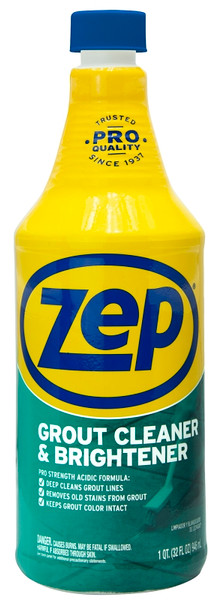 Zep ZU104632 Grout Cleaner and Whitener, 1 qt, Liquid, Characteristic, Light Yellow [SKU: ORG4125787]