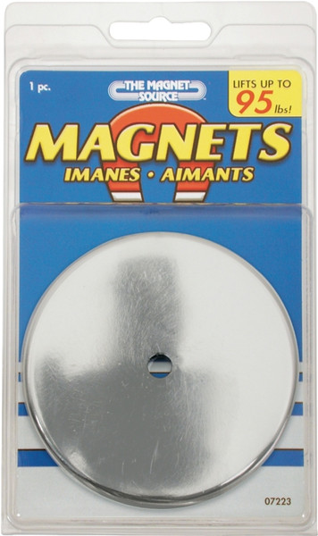 Magnet Source 07223 Round Base Magnet, Ceramic, 1.2 in ID x 3.2 in OD Dia, 0.44 in H [SKU: ORG9588260]