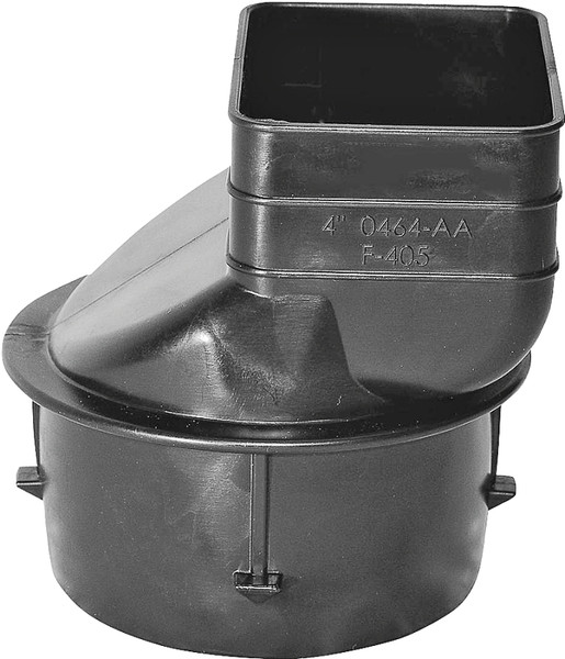 ADS 0464AA Downspout Adapter, 4 x 3-1/4 x 2-1/2 in Connection, Pipe End, Polyethylene, Black [SKU: ORG6562458]