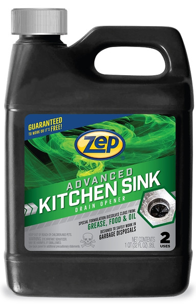 Zep U49710 Drain Opener, Liquid, Clear/Light Yellow, Chlorine, 32 oz [SKU: ORG7348576]
