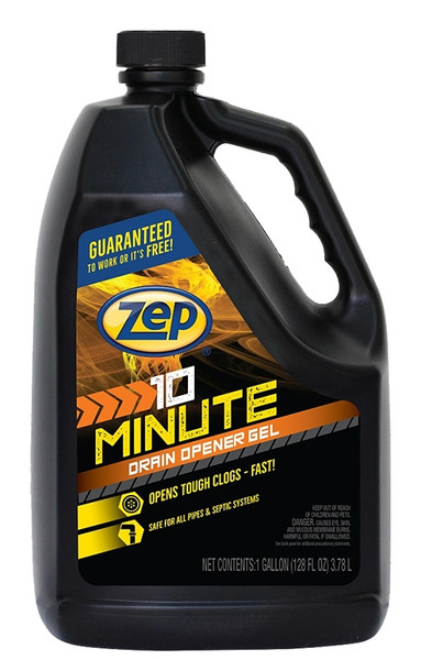Zep ZHCR128NG Clog Remover, Liquid, Light Yellow, Slight Chlorine, 1 gal Bottle [SKU: ORG7994692]