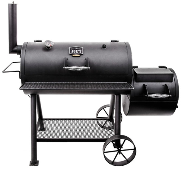 Oklahoma Joe's Highland 15202031 Offset Smoker, Charcoal, Porcelain, Black [SKU: ORG3662236]
