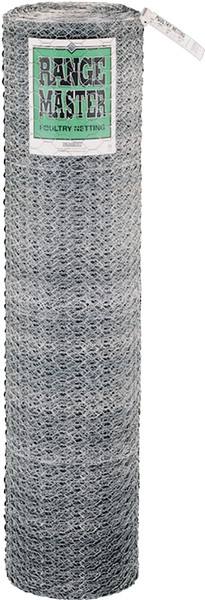 Rangemaster 6028 Poultry Net, 50 ft L, 60 in W, 20 Gauge, Hexagonal Mesh, 2 in Mesh, Galvanized Steel [SKU: ORG4394219]