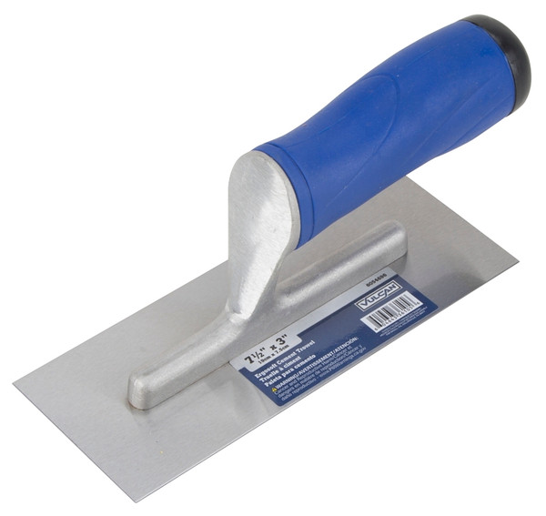 Vulcan 36105 Cement Trowel, 7.5 in L Blade, 3 in W Blade, Right Angle End, Ergonomic Handle, Plastic Handle [SKU: ORG6054696]