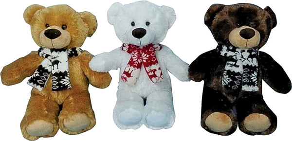 Santas Forest 28307/28101 Christmas Bear, Polyester, Brown/Tan/White [SKU: ORG7116833]