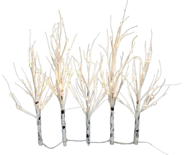 Hometown Holidays 36633 Tree Set LED Twig, 6 in L, Yard Decor, Metal/PVC, White, Matte [SKU: ORG5698394]