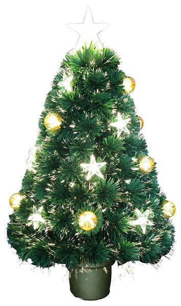 Hometown Holidays 54660 Shinning Star Fiber Optic, 15 in L, Shinning Star, Polyester/PVC, Green/White, Shiny [SKU: ORG0051722]