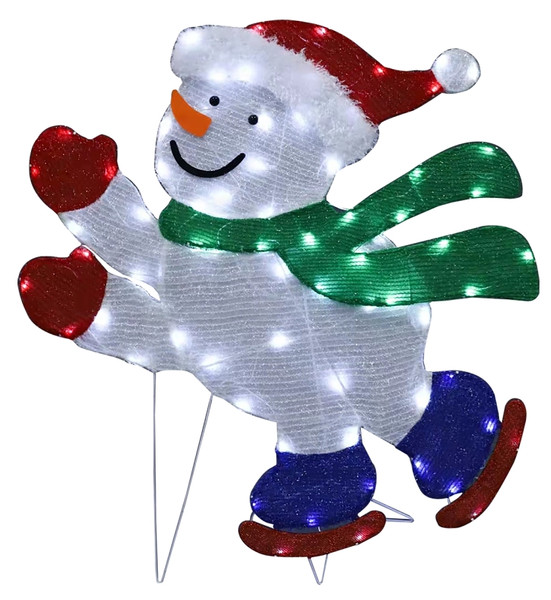 Hometown Holidays 58703 Prelit 2D Skating Snowman, 66 in H [SKU: ORG3367612]