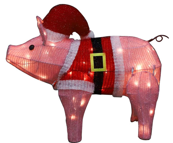 Hometown Holidays 58711 Prelit 3D Mesh Pig, LED, 16 in H [SKU: ORG3496445]