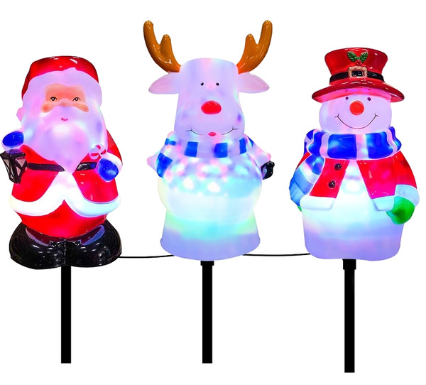 Hometown Holidays 92706 Snowman/Santa/Moose Stake Set [SKU: ORG4811790]