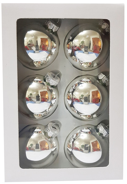 Hometown Holidays 99507 Ball Christmas Ornament, Glass, Silver [SKU: ORG4619623]