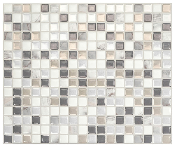 Smart Tiles Mosaik Series SM1036-4 Wall Tile, 9.64 in L Tile, 11.55 in W Tile, Straight Edge, Minimo Noche Pattern [SKU: ORG1870351]