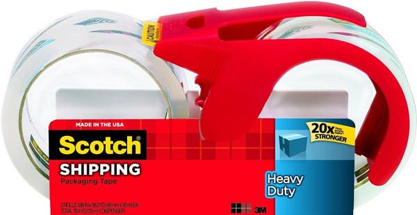 Scotch 3850S-2-1RD Packaging Tape, 38.2 yd L, 1.88 in W, Polypropylene Backing, Clear [SKU: ORG4465910]