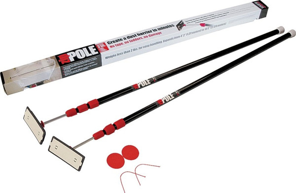 ZIPWALL ZipPole ZP2 Dust Barrier Pole, Spring-Loaded, 10 ft L, Stainless Steel [SKU: ORG0835785]