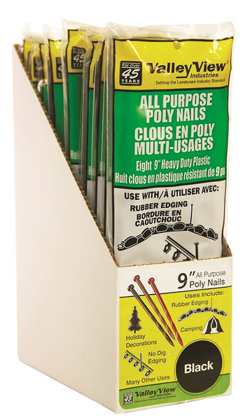 NAIL POLY EDGE LAWN BLACK 9IN [SKU: ORG2753994]