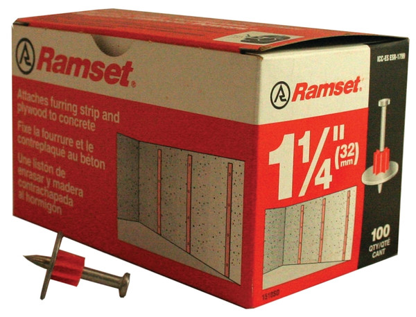 Ramset 1510SD Washered Pin, 0.145 in Dia Shank, Steel, Zinc [SKU: ORG5980974]