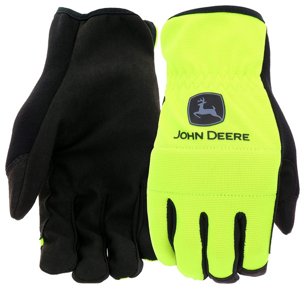 John Deere JD86018-XL High-Dexterity Work Gloves, Men's, XL, Reinforced Thumb, Shirred Cuff, Spandex/Synthetic Leather [SKU: ORG9070103]