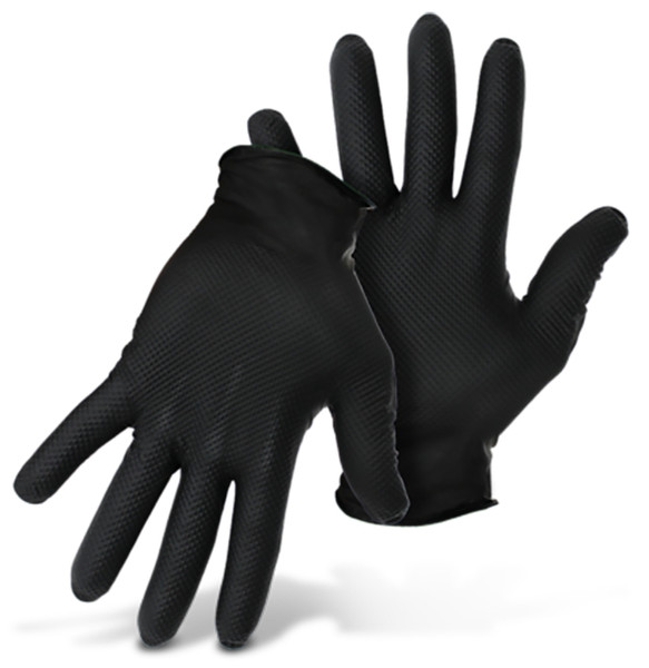 Grippaz G21091-L Disposable Gloves, L, Nitrile, Black [SKU: ORG9070202]