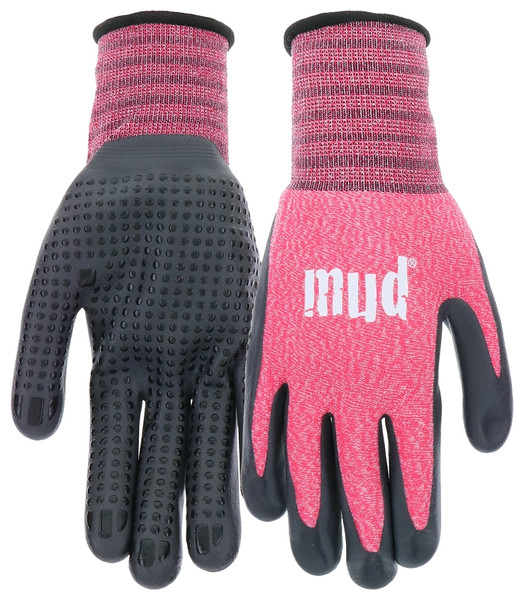 mud MD31011W-W-SM Coated Gloves, Women's, S/M, Nitrile Coating, Watermelon [SKU: ORG9070145]