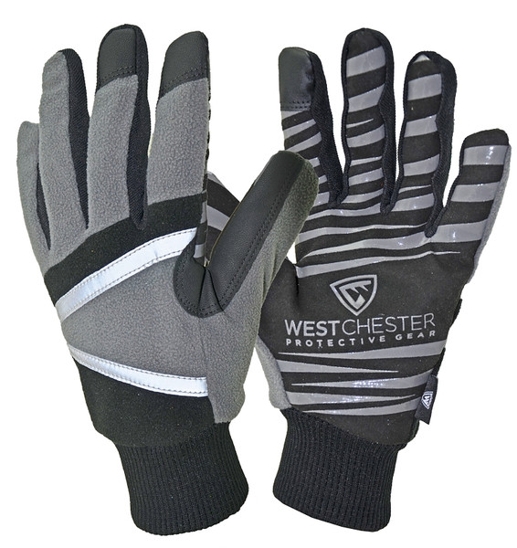 WEST CHESTER 96650/XL Hi-Dexterity, Insulated Winter Gloves, XL, 10-3/8 in L, Reinforced, Wing Thumb, Black/Gray [SKU: ORG3616315]
