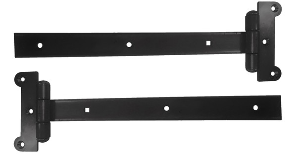 Nuvo Iron SH12BLK Strap Hinge, Steel, Black, Galvanized/Powder-Coated Satin, Screw Mounting [SKU: ORG9443854]