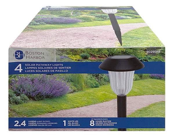 Boston Harbor Solar Stake Light, Ni-Mh Battery, AA Battery, 1-Lamp, Plastic Fixture, Black [SKU: ORG9029315]