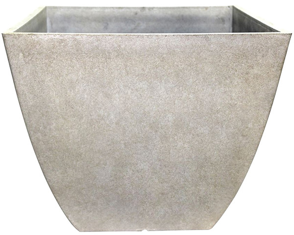 Southern Patio HDR-012184 Newland Planter, 16 in W, 16 in D, Square, Resin, Bone [SKU: ORG8248932]