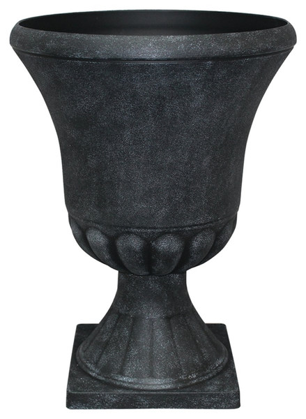 Southern Patio EB-029816 Winston Urn, 16 in W, 16 in D, Resin/Stone Composite, Weathered Black [SKU: ORG1541481]