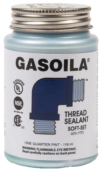 GASOILA SS04 Soft-Set Thread Sealant with PTFE, 0.25 pt, Liquid, Blue/Green [SKU: ORG7030679]