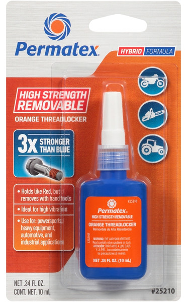 Permatex 25210 Thread Locker, Orange, Liquid, 10 mL Bottle [SKU: ORG7410111]