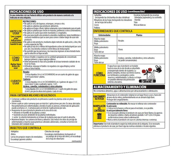 BioAdvanced 701260B Rose and Flower Care, Liquid, Spray Application, 32 oz Bottle [SKU: ORG2859932]
