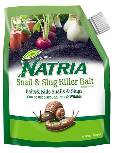 NATRIA 706190A Snail and Slug Killer, Granular, Spreader Application, 1.5 lb Bag [SKU: ORG2860666]
