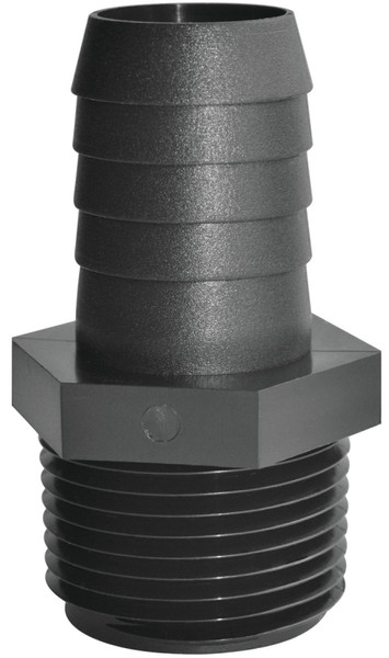 GREEN LEAF A3438P Pipe to Hose Adapter, Straight, Polypropylene, Black [SKU: ORG1941756]
