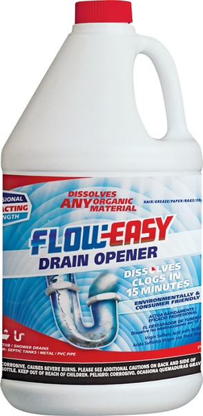 FLOW-EASY FE128 Drain Opener, Liquid, Brown, 1 gal [SKU: ORG7390057]