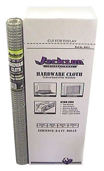 Jackson Wire 11 03 13 13 Hardware Cloth, 5 ft L, 36 in W, 19 Gauge, 1/2 x 1/2 in Mesh, Galvanized [SKU: ORG8120214]