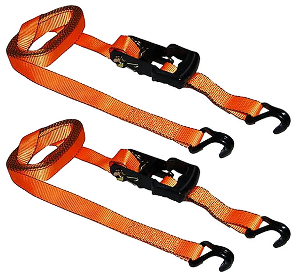 S-Line SL81 Tie-Down Strap, 1-1/4 in W, 15 ft L, Polyester, Orange, 700 lb Working Load, J-Hook End [SKU: ORG1687417]